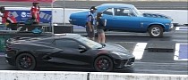 C8 Chevy Corvette Drags Brutish Chevy Nova SS Muscle, Someone Gets Trampled