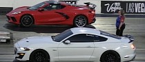 C8 Chevy Corvette Drags Ford Mustang GT, Someone Gets a Quarter-Mile Schooling