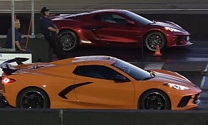 C8 Chevy Corvette Z06 Drags Old Camaro and Modern Stingray, Doesn't Destroy Both