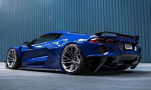 C8 Corvette "Blue Devil" Shows Partial Rear Bumper Delete