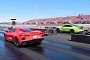 C8 Corvette Drag Races 2020 Ford Mustang Shelby GT500, America Wins