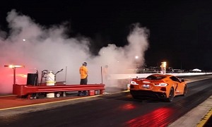 C8 Corvette Drag Races Dodge Hellcat, Toyota Supra a Quarter-Mile at a Time