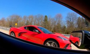 C8 Corvette Drag Races Tuned Ford Mustang Shelby GT350, Schooling Happens