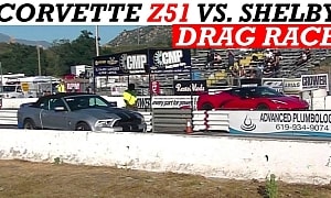 C8 Corvette Drags Mustang Shelby GT500, There's Loads of Wheelspin and a Surprise Win