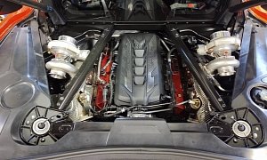 C8 Corvette Gets Precision Turbo Twin-Turbo Snails From East Coast Supercharging