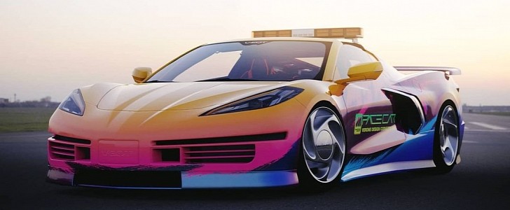 C8 Corvette "Neon Wave" Is a Retro Mid-Engined Pace Car