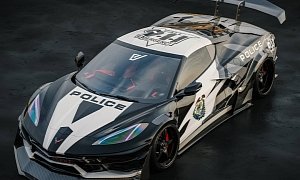 C8 Corvette Police Car Concept Looks Intimidating, Has Carbon Gear