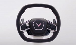 C8 Corvette Steering Wheel Features Two Spokes, Squared Design