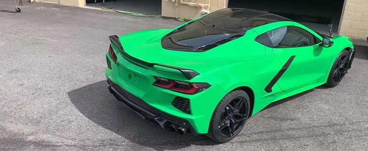 C8 Corvette with PPG Spitfire Green paint by Pure Automotive Performance