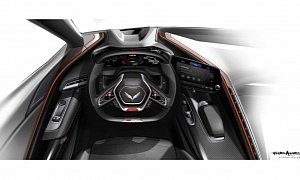 C8 Corvette Z06 Interior Design Sketch Features Mugello Circuit, ARM, Spec Mode