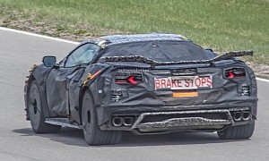 C8 Corvette Z06 Spied With Stingray-Style Quad Exhaust, Huge Tires, and Big Wing