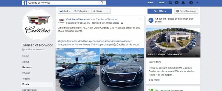 Cadillac CT6-V Arrives At Dealers, Norwood Dealer Thinks It’s Supercharged