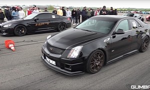 Cadillac CTS-V vs. BMW M6 Is a 2,250+ HP Drag Race, One of 'Em Gets Punched in the Teeth