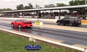 Cadillac CTS-V Wagon Drags Turbo Pontiac Trans Am, Gets to Show Who's a Sport Boss