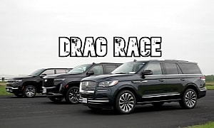 Cadillac Escalade Races Jeep Grand Wagoneer, Winner Dukes It Out With Lincoln's Navigator