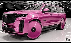 Cadillac Escalade-V Gets Virtually Dipped in Pink, Looks Like Pure Automotive Candy