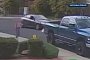 California Girl Hides Behind Lifted Ram Truck, Escapes Car Following Her