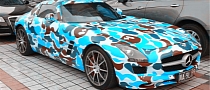 Camouflaged SLS AMG in China is Not Exactly Concealed