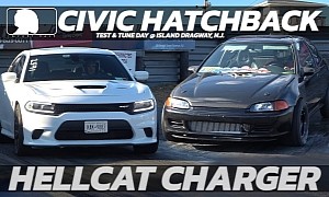 Can an Old Honda Civic Beat the Mighty Dodge Charger Hellcat in a 1/4-Mile Race?