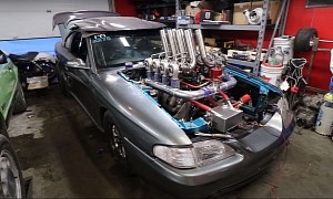 Canadian Dude Slaps 8 Turbos To LS-Swapped Mustang, Does Massive Garage Burnout