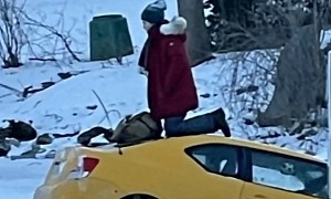 Canadian Woman Plunges Into Frozen River, Takes Selfies on Top of Her Car