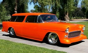 Candy Orange 1955 Chevrolet Nomad Is a Flashy, Big-Block Monster