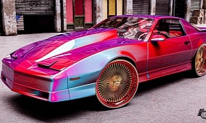 Candy-Wrapped ‘87 Pontiac Firebird Rides Virtually Donk on Gold ‘Cheeseball’ Daytons