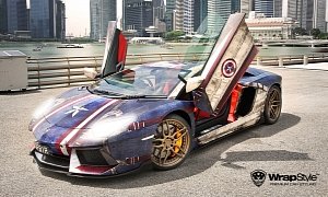 Captain America Lamborghini Aventador Is One Hell of a Wrap