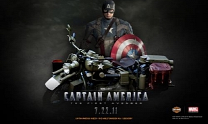 Captain America Using Harley Bikes to Defend Freedom