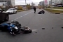 Car Brutally Smashing Bike in Russia