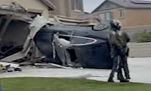 Car Goes Airborne, Slams Into Californian Home and Damages Four Vehicles in the Process