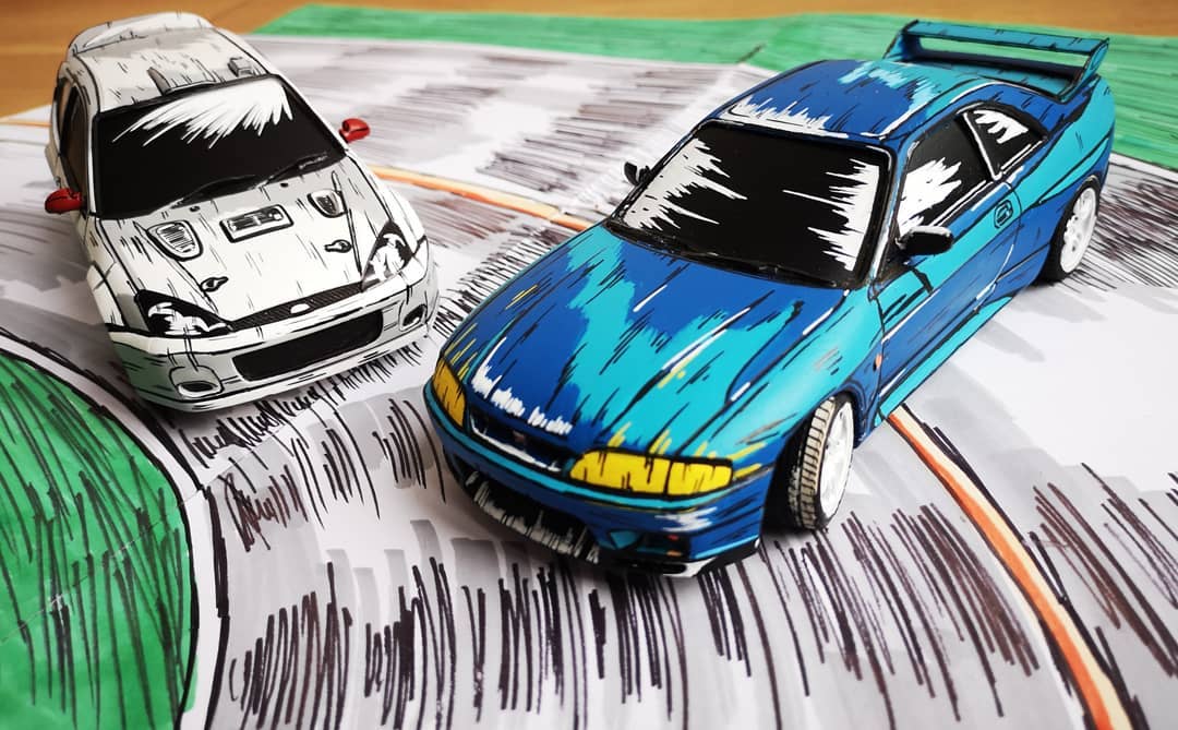 Car Models Painted to Look Like Initial D Cartoons Are Epic - autoevolution