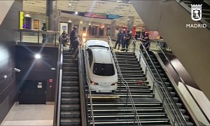 Car Thief Tries To Flee Police Through a Metro Station, Gets Stuck on the Stairs