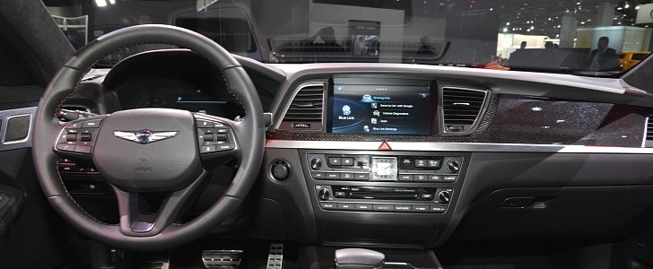 Carbon Fiber Dash on Genesis G80 Sport Looks Out of Place