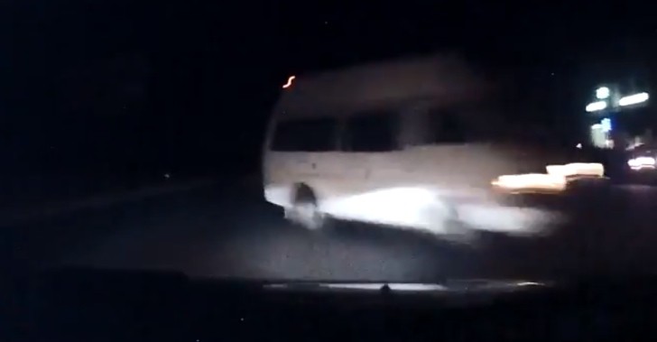 Careless Minibus Driver Causes Horrible Accident at Night