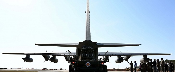 The MC-130J dropped the Rapid Dragon palletized munition system in a succesfull live fire test