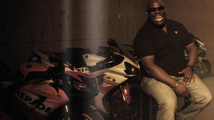 Carl Cox does live DJ shows, collects and rides bikes