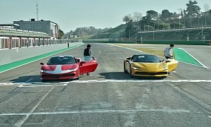 Carlos Sainz, Charles Leclerc Check Out the 2021 Ferrari SF90 Stradale at Imola