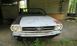 Carport Surprise: Sleeping 1965 Mustang Convertible Hides 4-Barrel Muscle Under the Hood