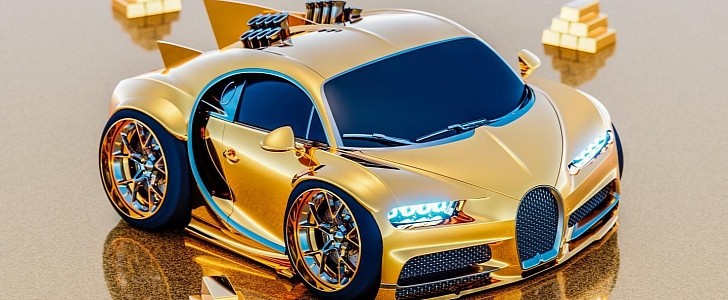CARtoon High Roller” Edition Bugatti Chiron Is a Sweet Little Gold Hypercar  NFT - autoevolution