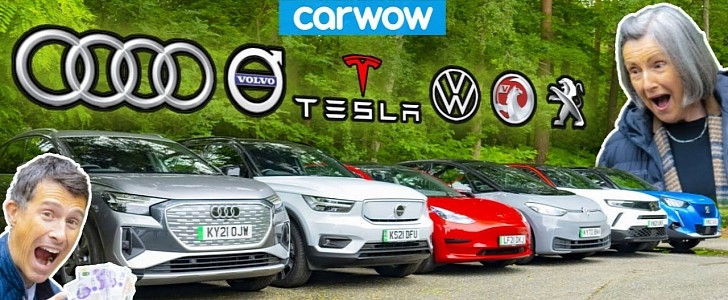 Carwow Matt's mother chooses her next car out of a lineup of EVs