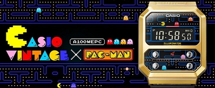 Casio A100WEPC watch is designed to faithfully recreate the '80s Pac-Man game