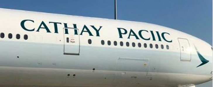 Hilarious type shows up on new jet from Cathay Pacific