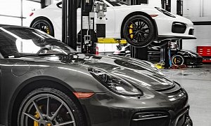 Cayman GT4, Boxster Spyder and GT3 Meet for Porsche Ceramic Brakes Family Photo