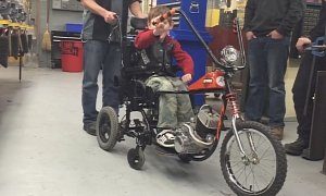 7-Year-Old with Cerebral Palsy Enjoys Custom Chopper Frontend for His Wheelchair
