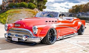 CGI 1953 Buick Convertible “Lead Sled” Matches Summer With Bagged Widebody