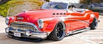 CGI 1953 Buick Convertible “Lead Sled” Matches Summer With Bagged Widebody