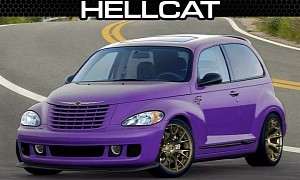 CGI Chrysler PT Cruiser Revival Goes Plum Crazy, Has Two Doors and Hellcat Oomph