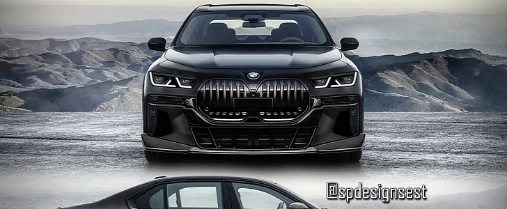 BMW 7 Series redesign rendering by spdesignsest