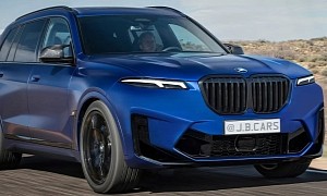 CGI-Smiling 2023 BMW X7 Gets Rid of Split Headlights, Even Makes Grille Amends